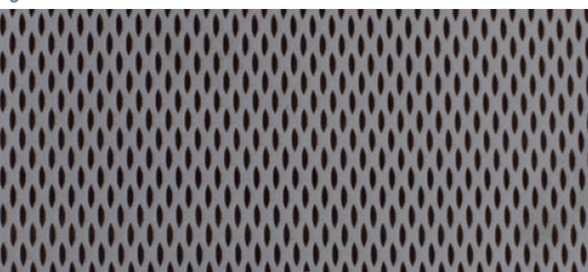 125 mm × 65 mm mesh electrode showing total ionization surface
